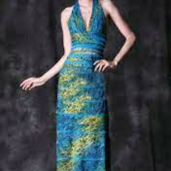 BCBGMaxAzria Dresses & Skirts - BCBGMaxAzria Snake-Print Halter Dress Sz 12